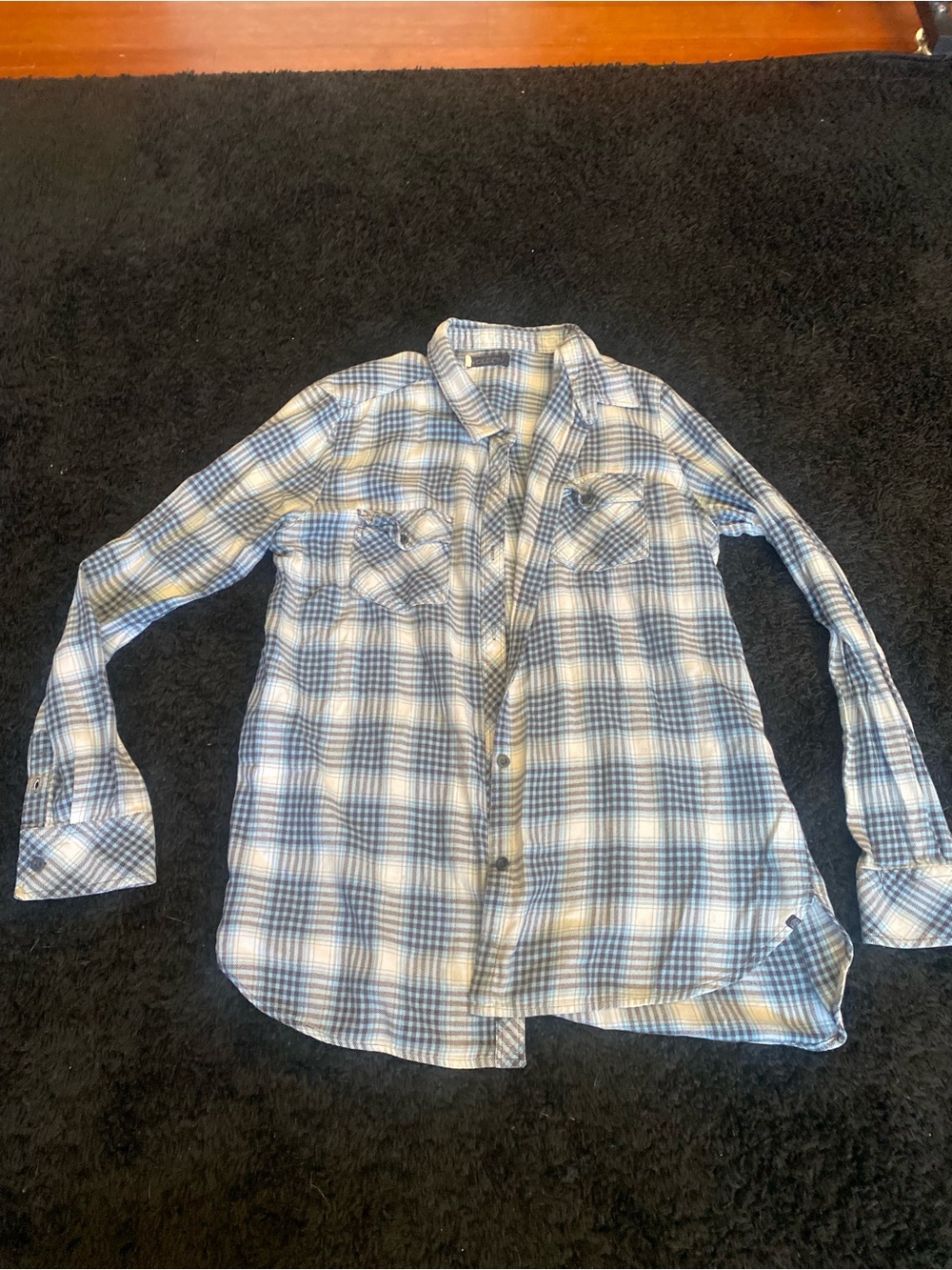 Classic Blue Plaid Long-Sleeve women’s Shirt